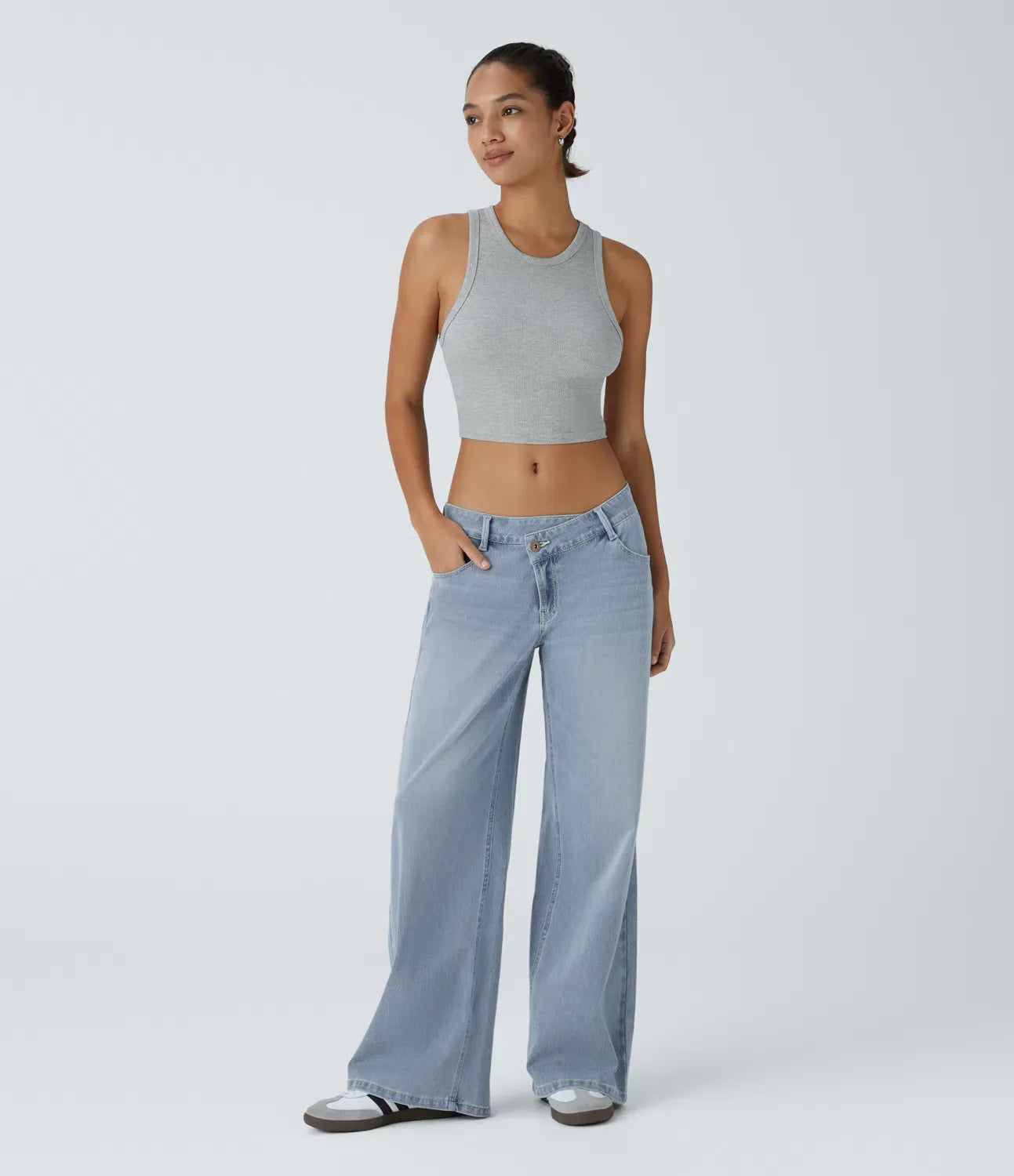 Sammy | Comfortable Baggy Washed Cargo Jeans with Four-Way Stretch and Zipper