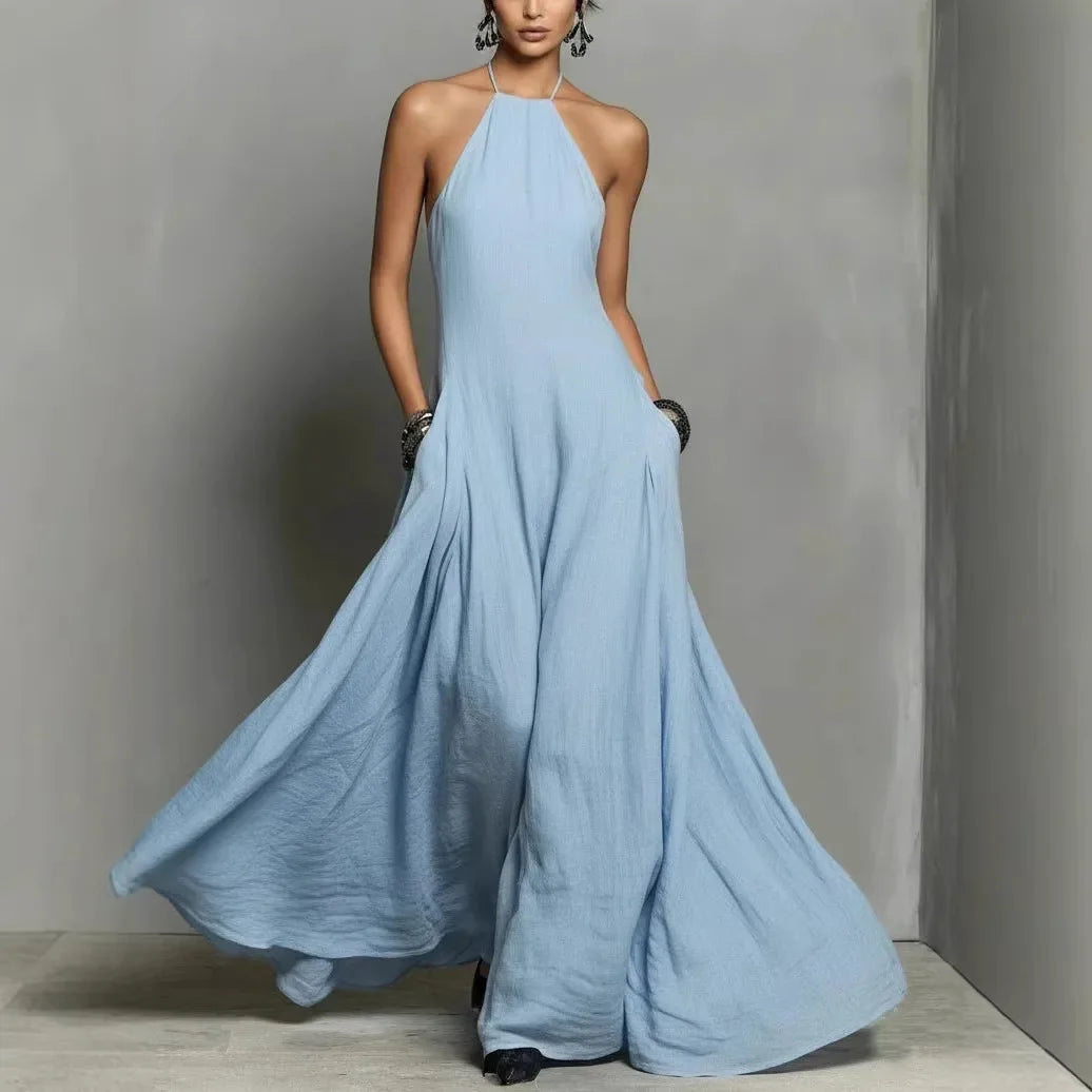 Lucia | Women's Elegant Sleeveless Halter Party Maxi Dress