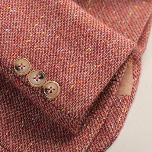 Margot | Classic Speckled Tweed Blazer with Single Button Front