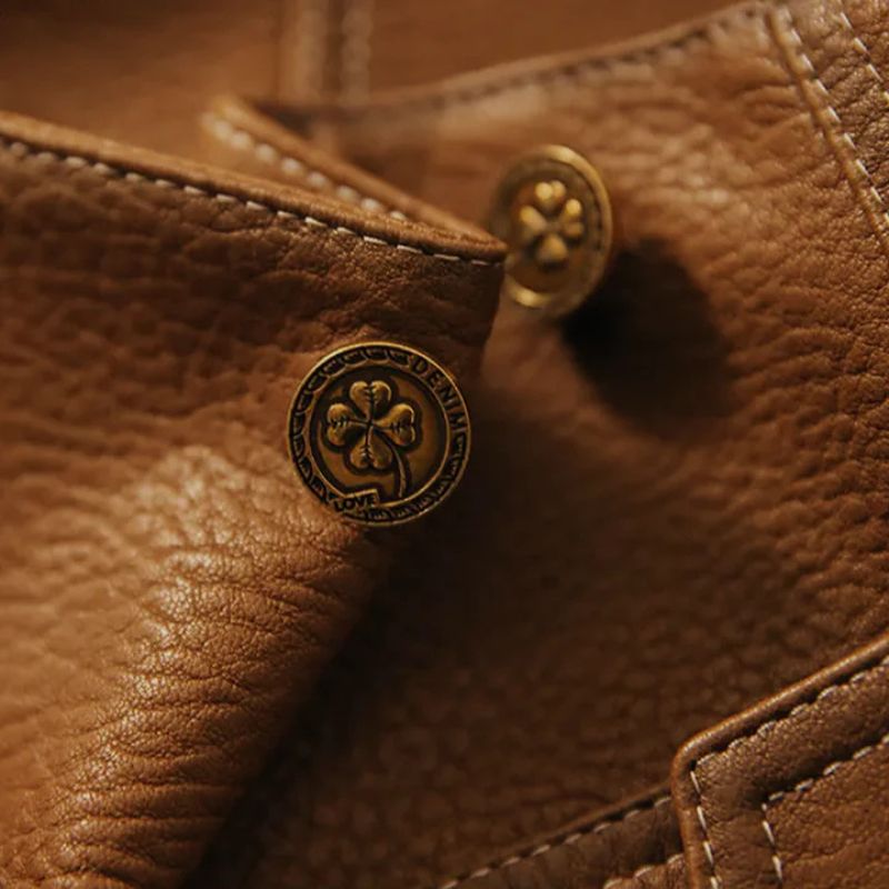 Gianna | Classic Stylish Leather Jacket with Slim Waistline and Matte Finish