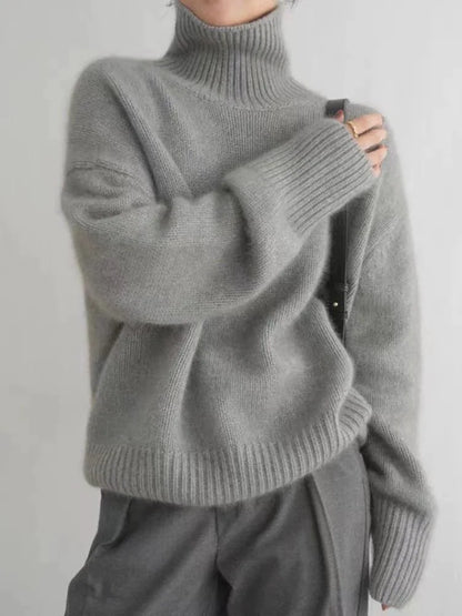 Dora | Plush Cashmere Like Turtleneck Sweater with Relaxed Fit