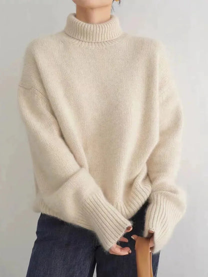 Dora | Plush Cashmere Like Turtleneck Sweater with Relaxed Fit
