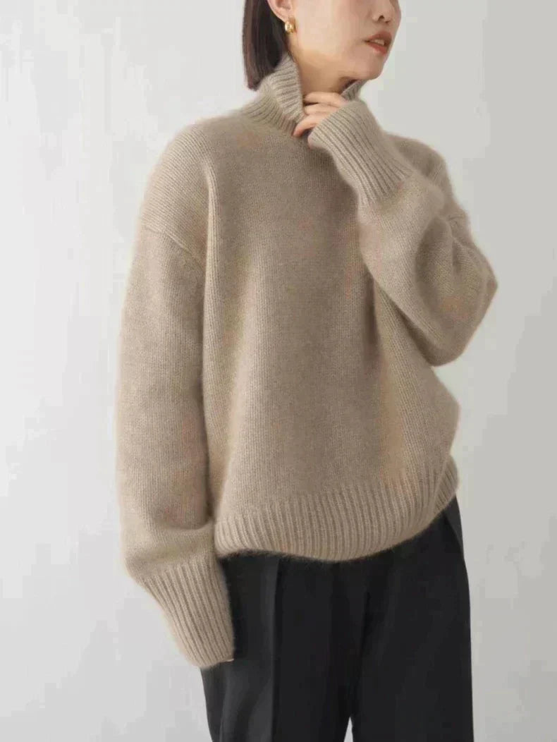 Dora | Plush Cashmere Like Turtleneck Sweater with Relaxed Fit