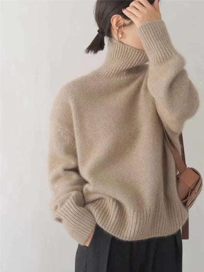 Dora | Plush Cashmere Like Turtleneck Sweater with Relaxed Fit