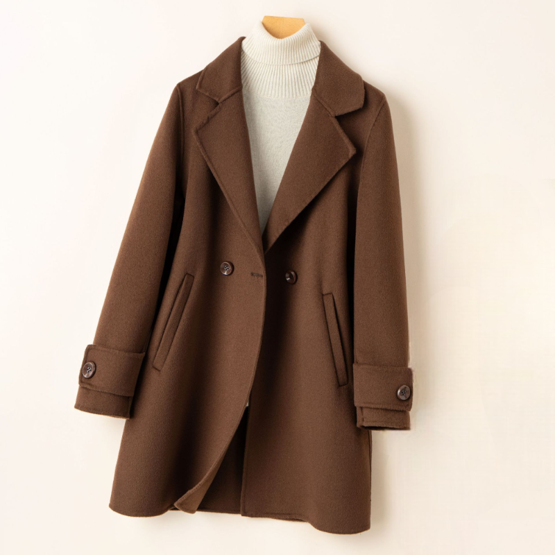 Lynette | Minimalist Wool-Look Coat with Notched Lapels