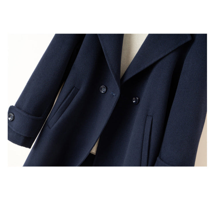 Lynette | Minimalist Wool-Look Coat with Notched Lapels