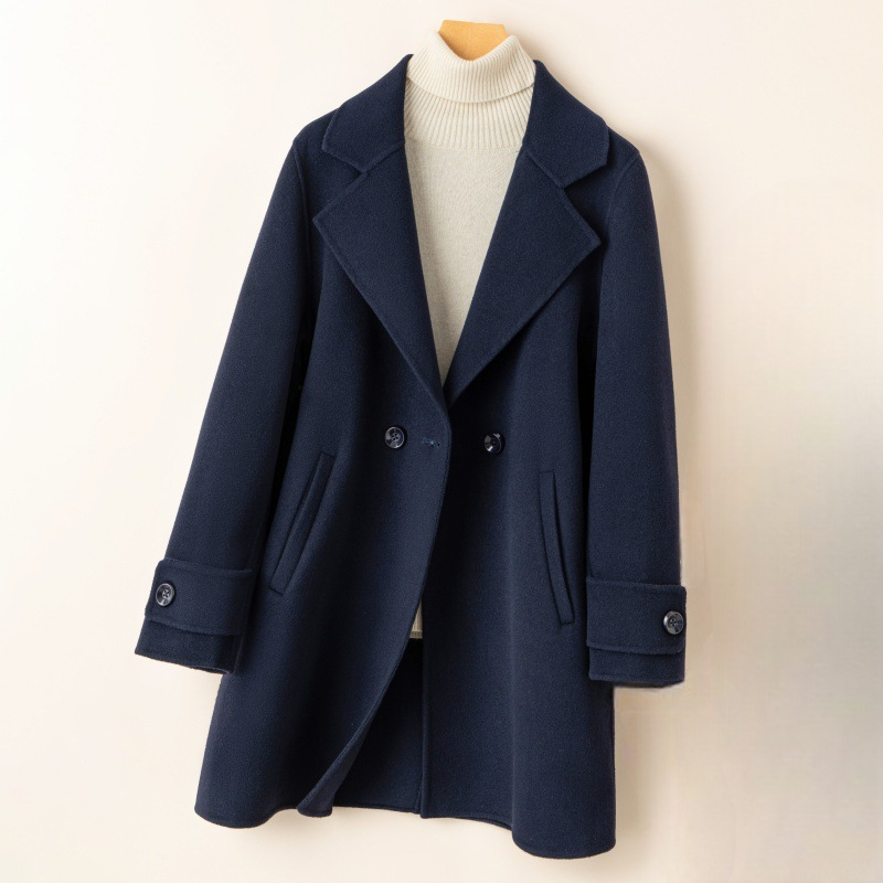 Lynette | Minimalist Wool-Look Coat with Notched Lapels