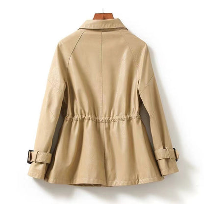 Kendall | Edgy Faux Leather Jacket with Cinched Waist and Pockets