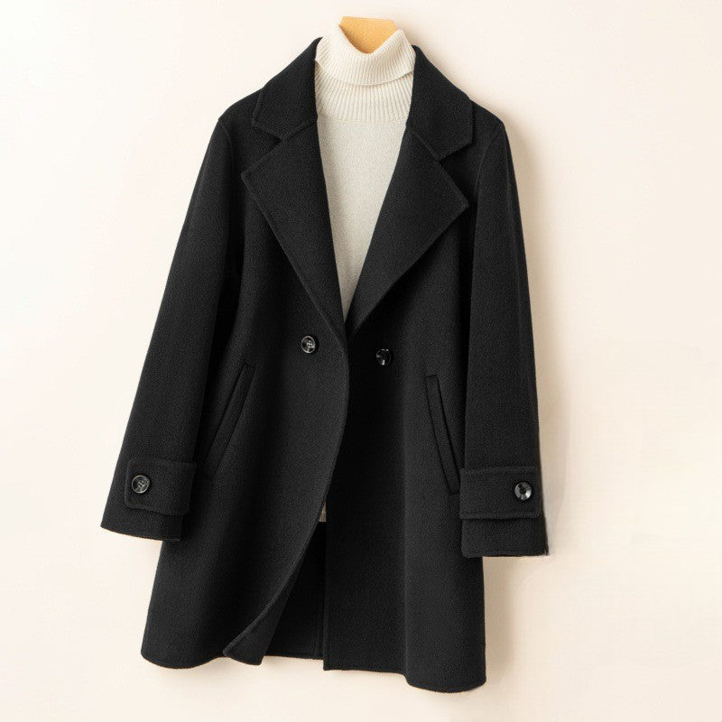 Lynette | Minimalist Wool-Look Coat with Notched Lapels