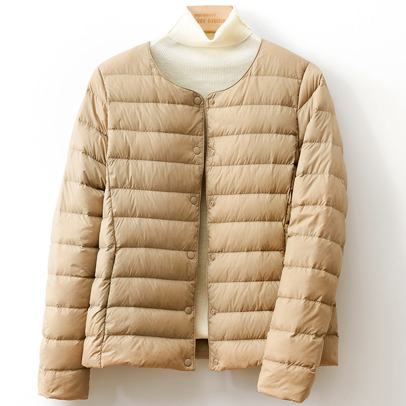 Helga | Comfy Lightweight Puffer Jacket with Snap-Button Front
