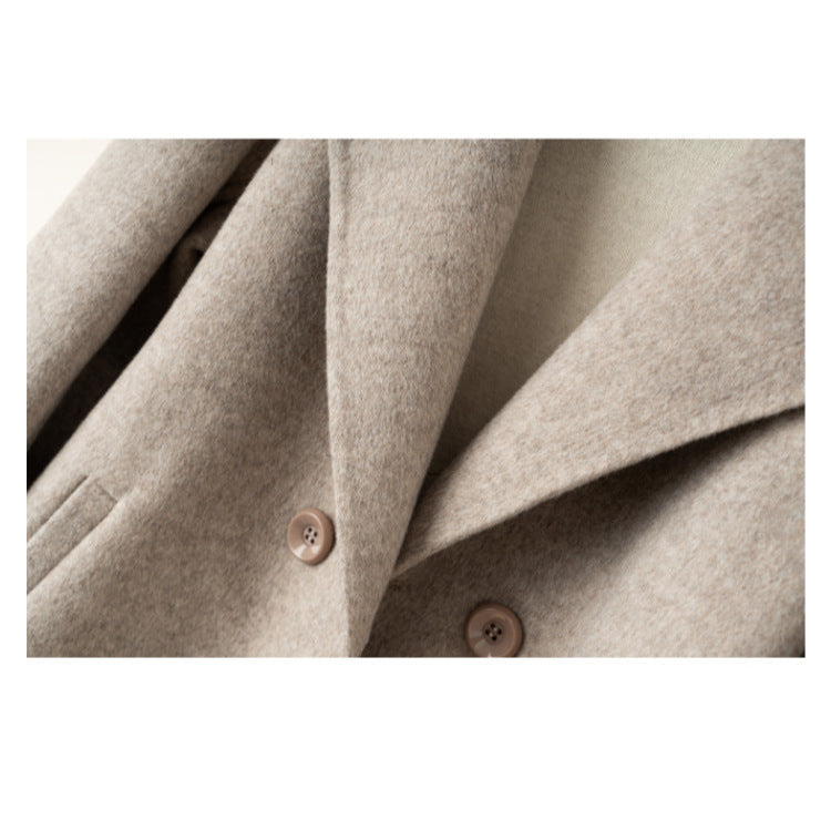 Lynette | Minimalist Wool-Look Coat with Notched Lapels