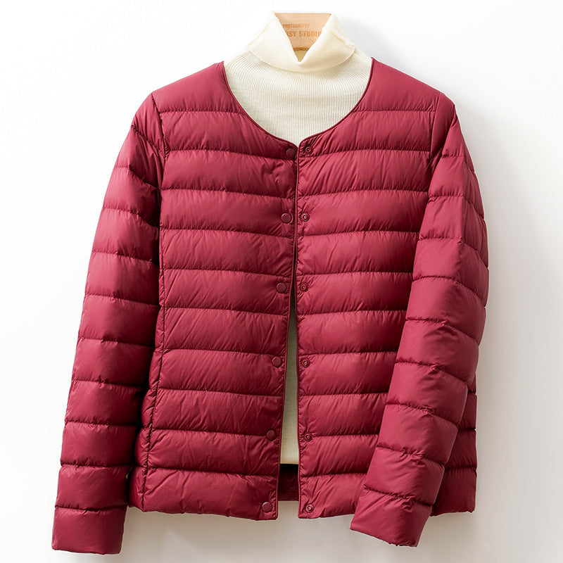 Helga | Comfy Lightweight Puffer Jacket with Snap-Button Front
