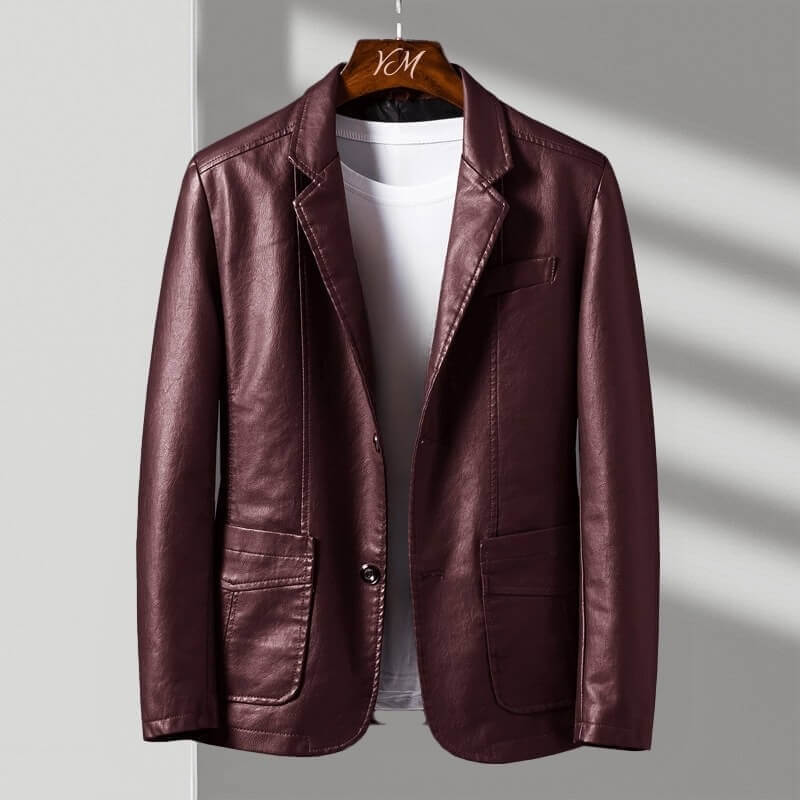 Alessandra | Tailored Italian Leather Jacket with Two-Button Front