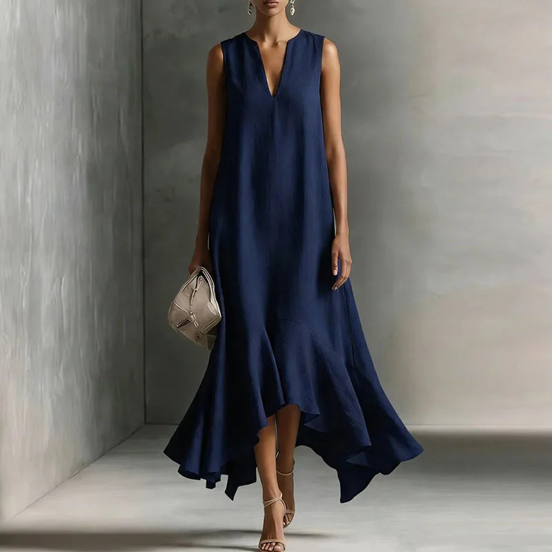 Andrea | V Neck Flowy Elegant Boho Sundress for Special Occasions