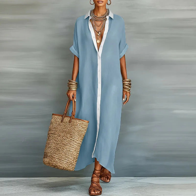 Gemma | Women's Lightweight Linen Long Shirt Sundress