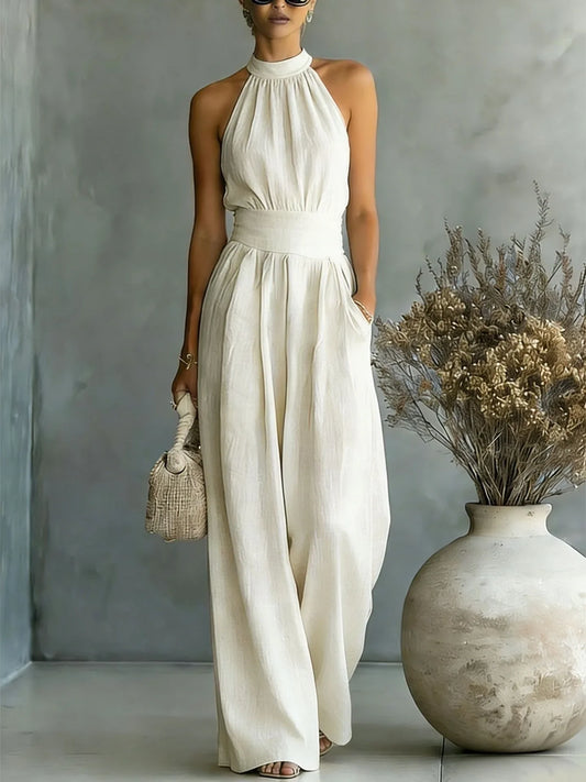 Madison | Halter Wide Leg Formal Jumpsuit for Women