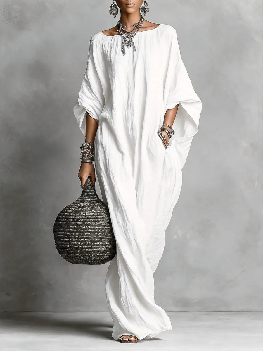 Ellis | Elegant Long Sleeve Flowy Maxi Dress for Summer Time