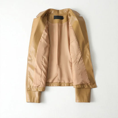 Vera | Refined Faux Leather Blazer with Single Button Front