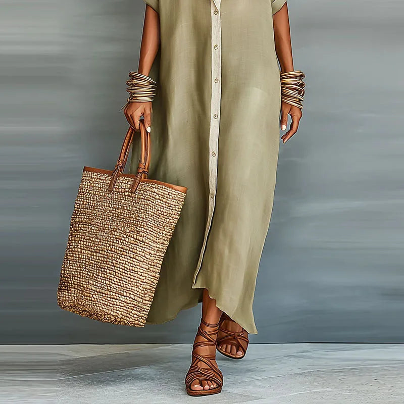 Gemma | Women's Lightweight Linen Long Shirt Sundress