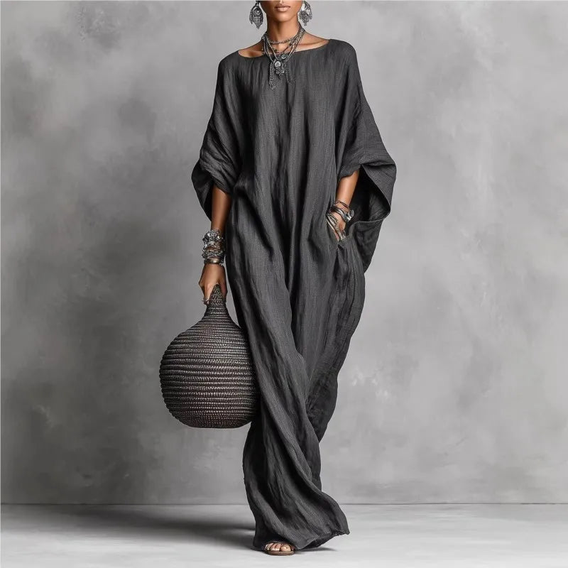 Ellis | Elegant Long Sleeve Flowy Maxi Dress for Summer Time