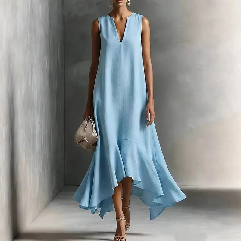 Andrea | V Neck Flowy Elegant Boho Sundress for Special Occasions