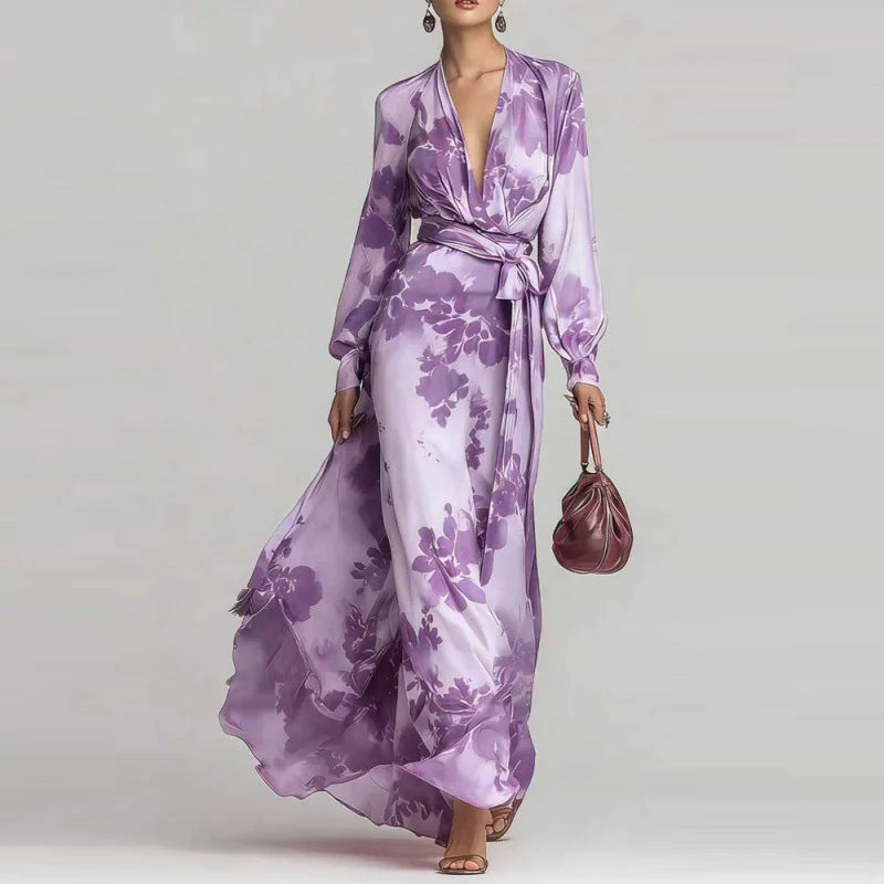 Celeste | Floral Chiffon Extra Comfy Maxi Dress for Women
