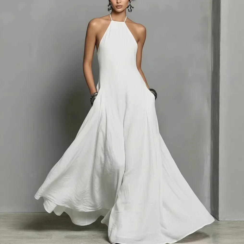 Lucia | Women's Elegant Sleeveless Halter Party Maxi Dress