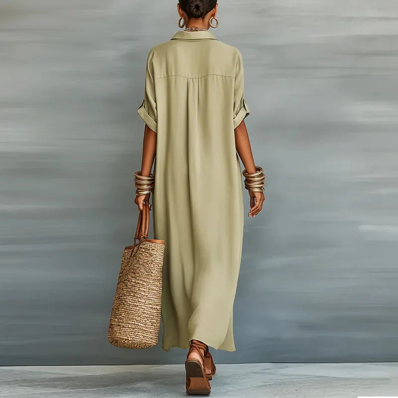 Gemma | Women's Lightweight Linen Long Shirt Sundress