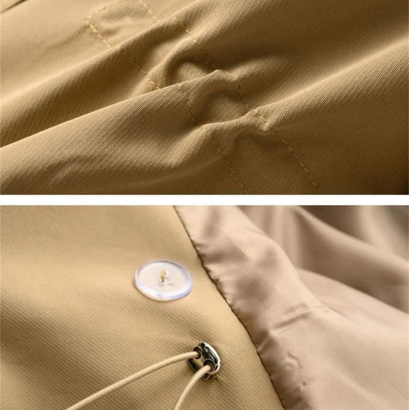 Everly | Clean Mid-Length Trench Coat with Notched Lapels