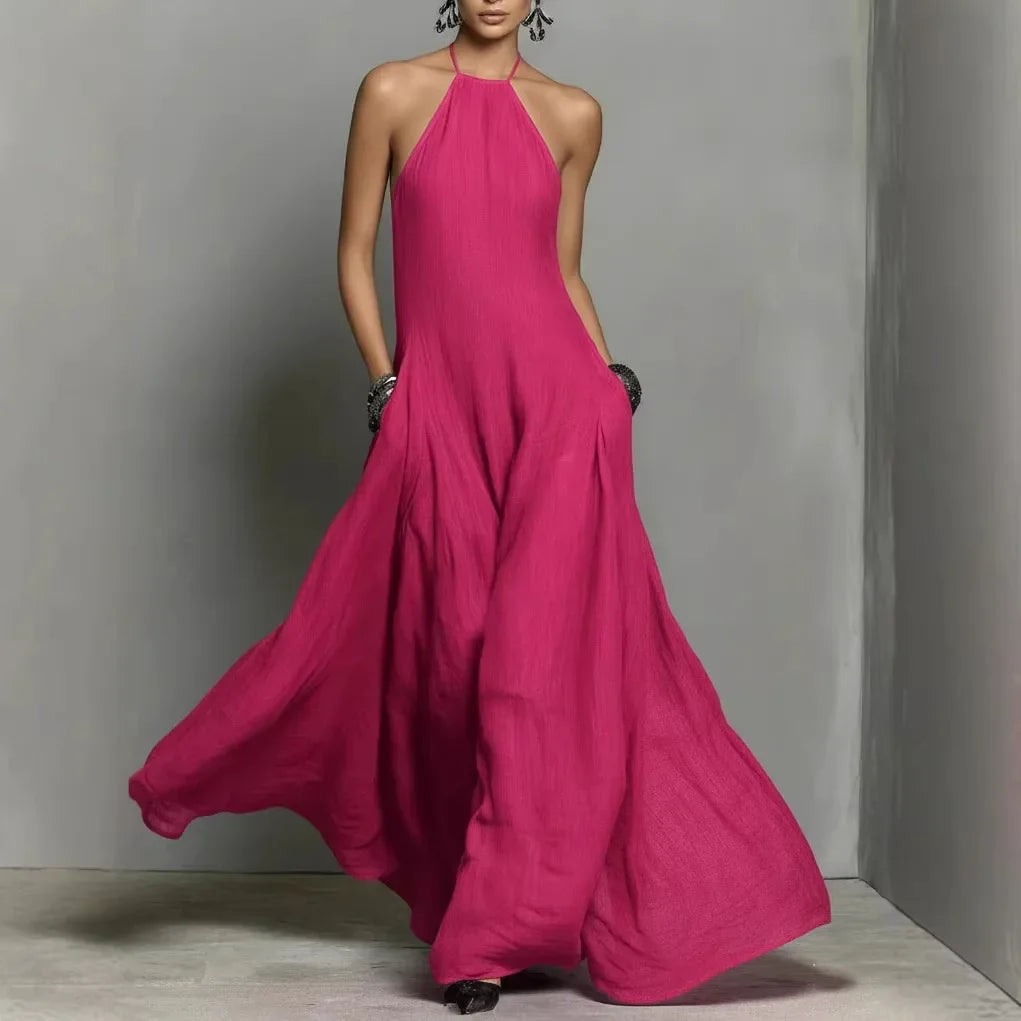 Lucia | Women's Elegant Sleeveless Halter Party Maxi Dress