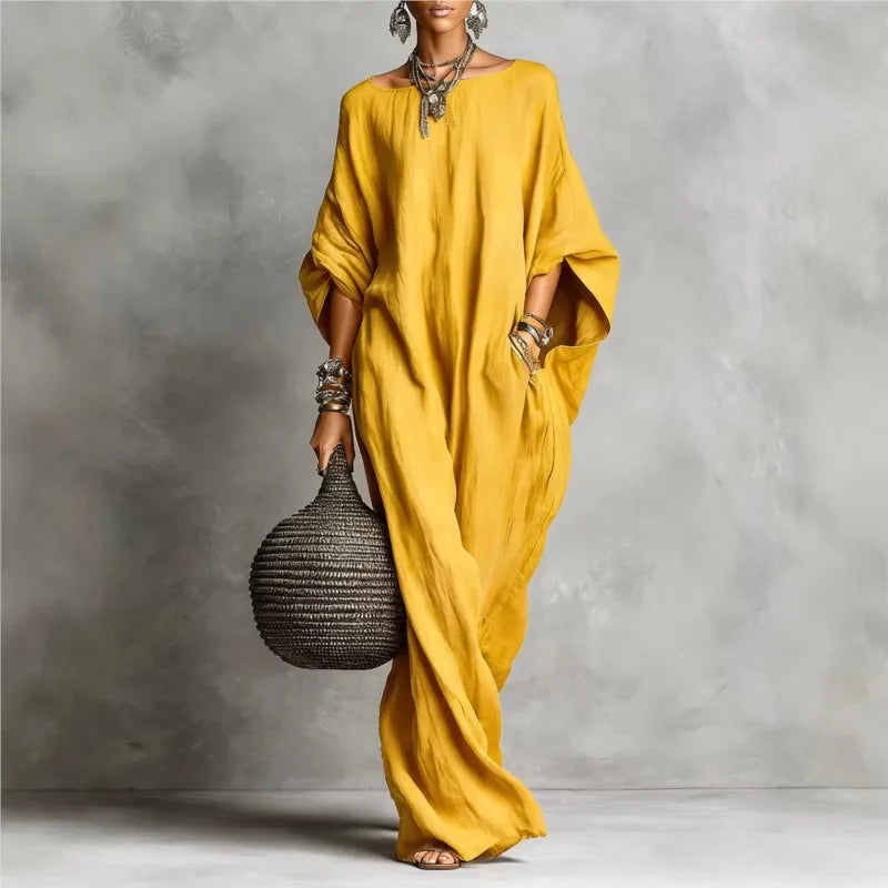 Ellis | Elegant Long Sleeve Flowy Maxi Dress for Summer Time