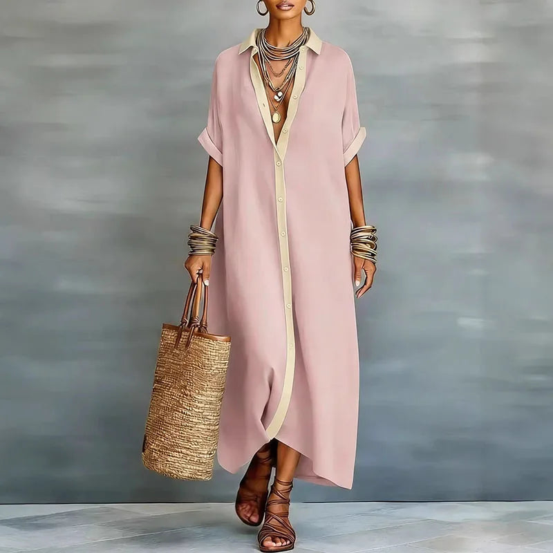 Gemma | Women's Lightweight Linen Long Shirt Sundress
