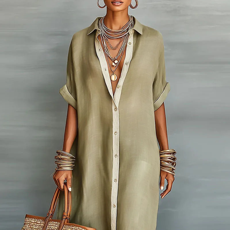 Gemma | Women's Lightweight Linen Long Shirt Sundress