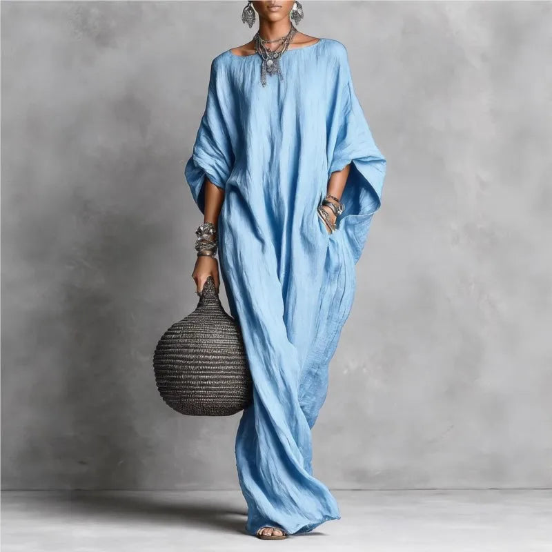 Ellis | Elegant Long Sleeve Flowy Maxi Dress for Summer Time