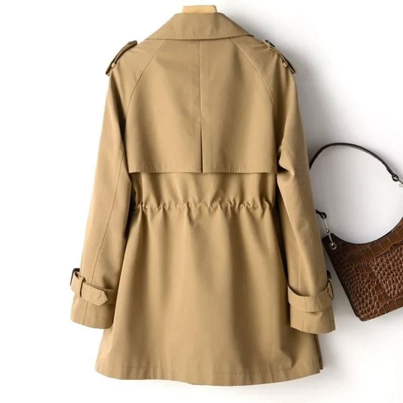 Everly | Clean Mid-Length Trench Coat with Notched Lapels