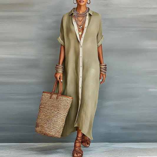 Gemma | Women's Lightweight Linen Long Shirt Sundress