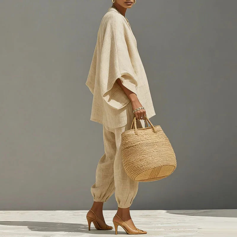 Cordella | Two-piece Linen Matching Set for Women with Pockets