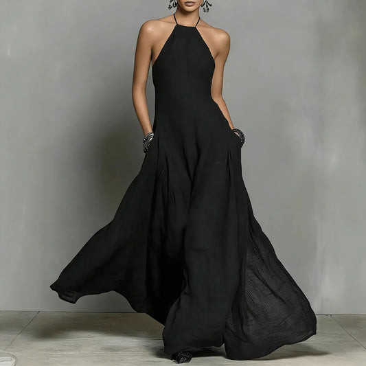 Lucia | Women's Elegant Sleeveless Halter Party Maxi Dress