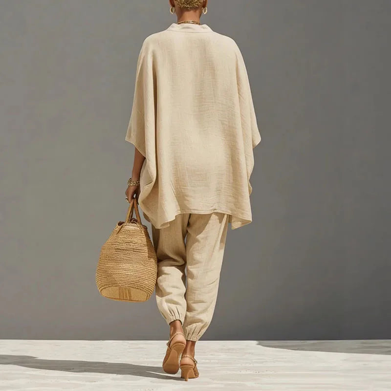 Cordella | Two-piece Linen Matching Set for Women with Pockets