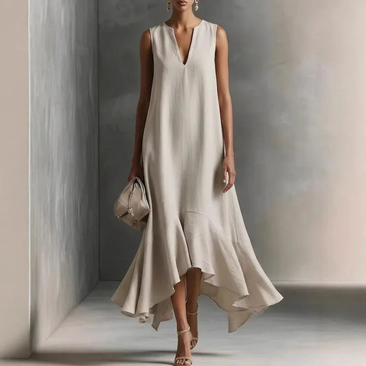 Andrea | V Neck Flowy Elegant Boho Sundress for Special Occasions