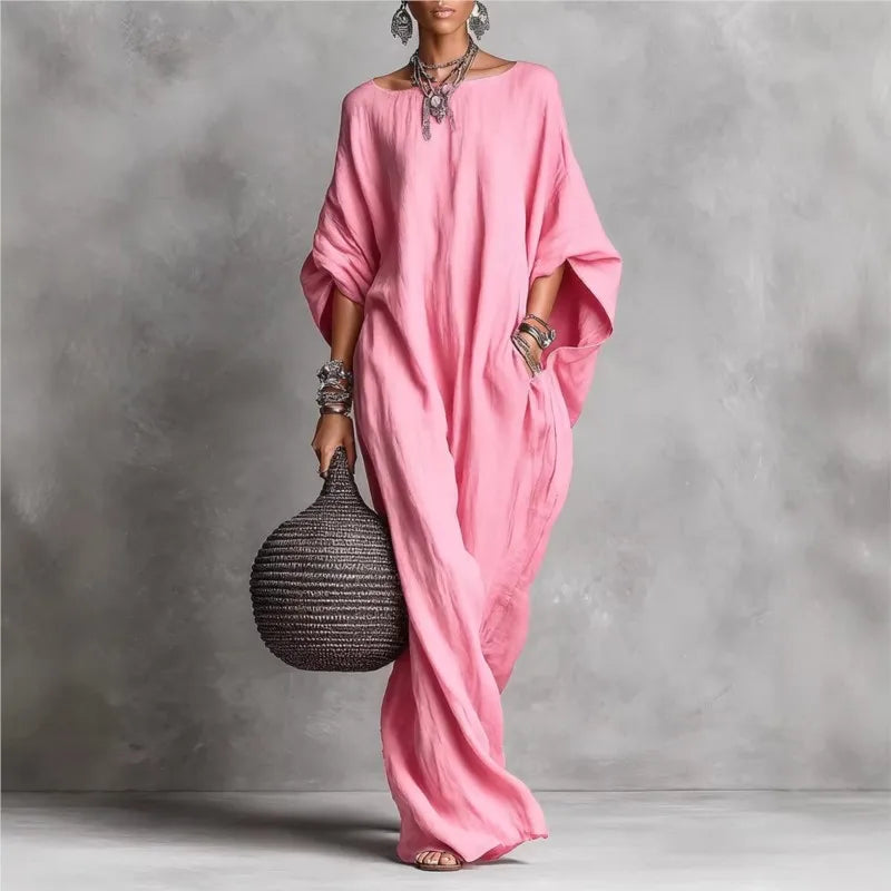 Ellis | Elegant Long Sleeve Flowy Maxi Dress for Summer Time