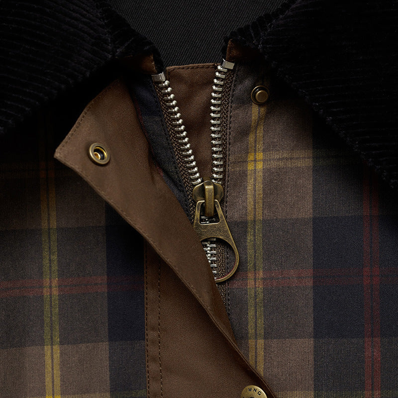 Leighton | Cozy Plaid Button-Down Faux Fur Jacket Coat with Pockets