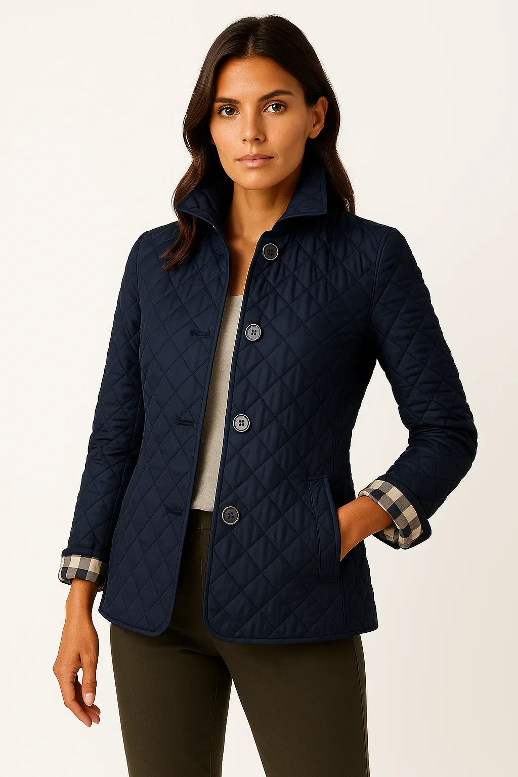 Anna | Chic Quilted Button-Front Jacket with Two Pockets