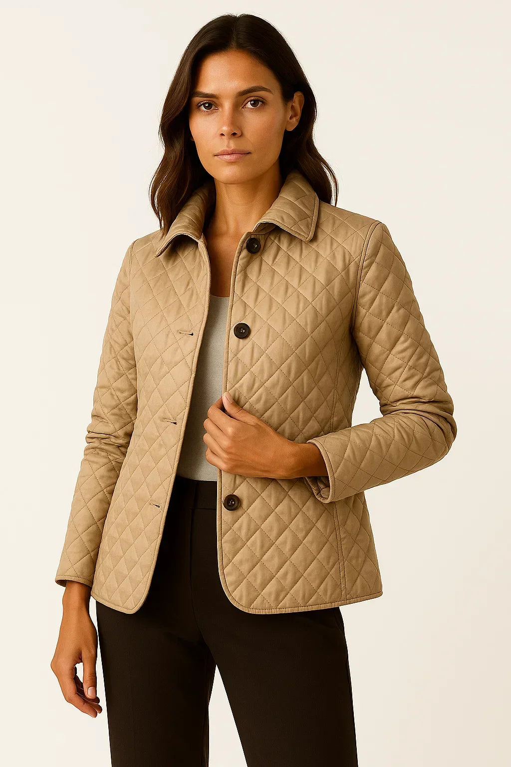 Anna | Chic Quilted Button-Front Jacket with Two Pockets