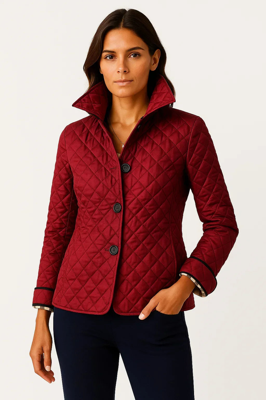 Anna | Chic Quilted Button-Front Jacket with Two Pockets
