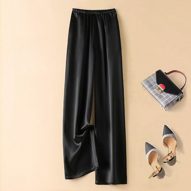 Luna | Effortlessly Elegant High Waist Satin Pants for Everyday