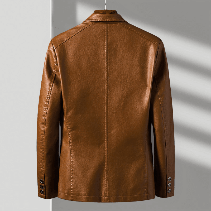 Alessandra | Tailored Italian Leather Jacket with Two-Button Front