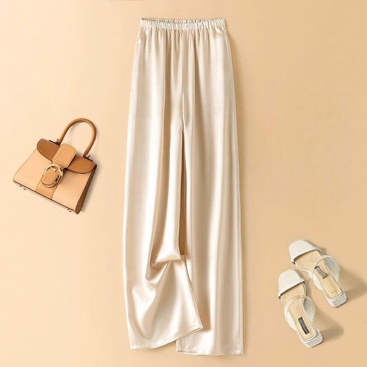 Luna | Effortlessly Elegant High Waist Satin Pants for Everyday