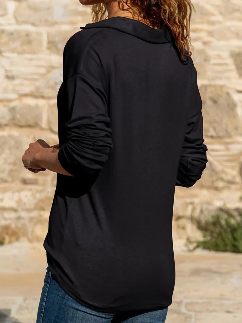 Fabienne | Relaxed Pullover Sweatshirt with Half-Zip