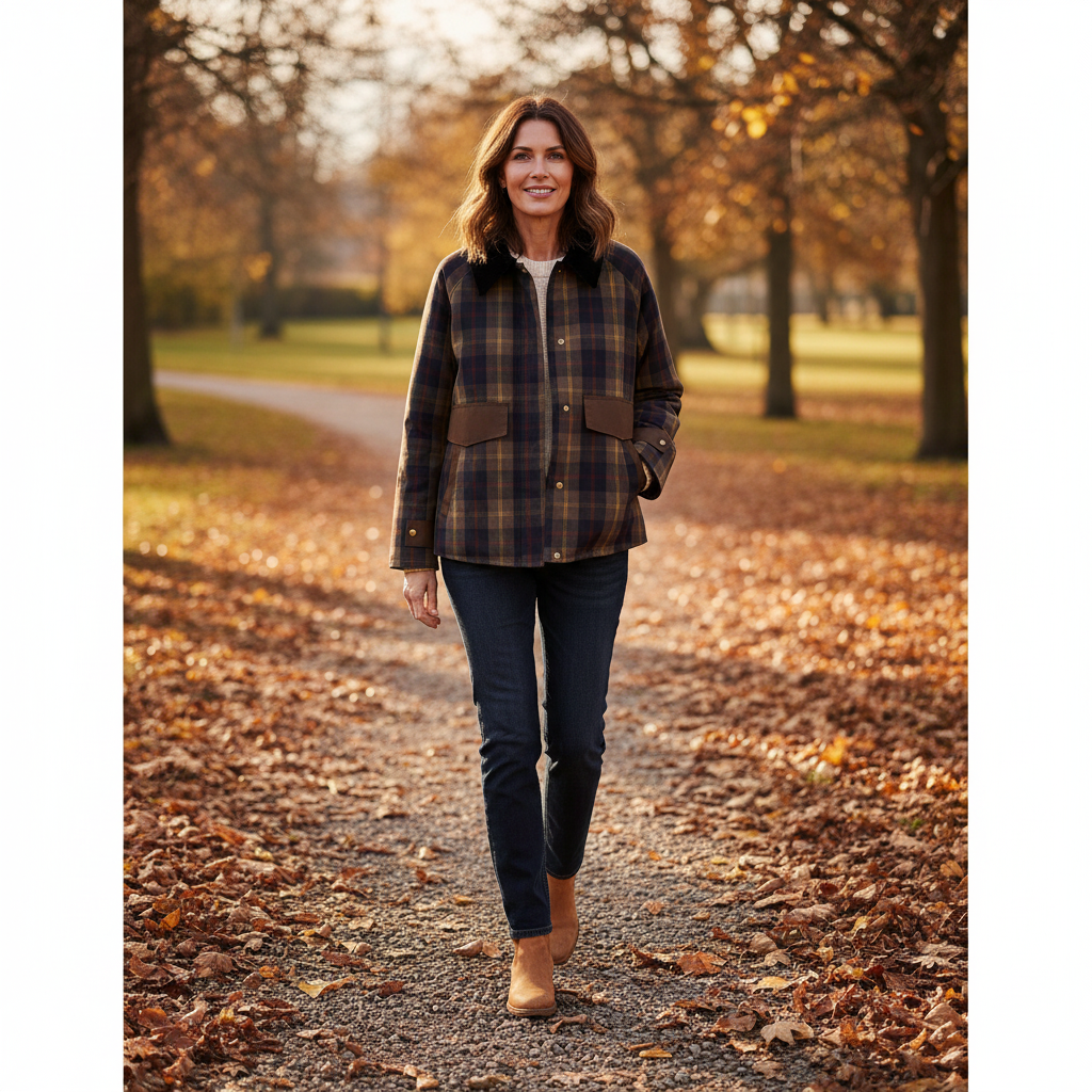 Leighton | Cozy Plaid Button-Down Faux Fur Jacket Coat with Pockets